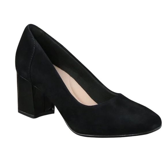 Clarks Shoes - Clarks BNIB Suede Comfy CHANTELLE AVA PUMP Block Heel